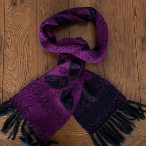 Purple/Black women’s scarf with fringe ALL SCARVES 3/$12